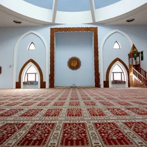 Handmade Jacquard Loop Pile Reversible Mosque Carpet for Masjid Islamic Center Home Use High Pile Soft Wall to Wall