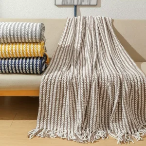 Handmade Knitted Acrylic Blanket Cover Coarse Yarn Sofa Woven Design Fall Skin Friendly Throw