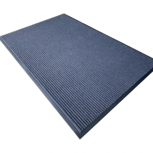 Handmade Luxury Outdoor Carpet Polyester Floor Mats PVC Backed Anti Slip Triple Stripes Skid Resistant Washable Dust Control