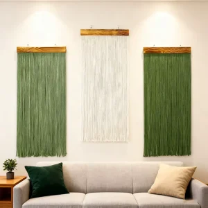 Handmade Macrame Wall Hanging Nordic Ins Style Boho Tapestry with Tassels for Living Room Home Decor & Airbnb Wall Art
