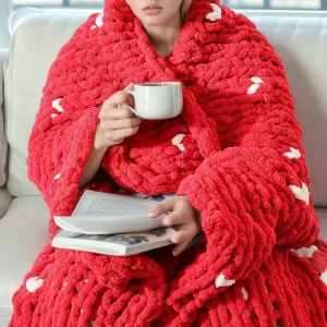 Handmade Modern Multiple Colour Chenille Yarn Knit Eco-friendly Anti-Pilling Throw Blankets Custom Sofa Throw for Home Decor