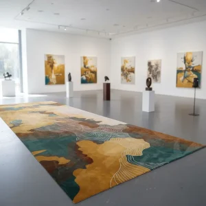 Handmade Modern Red Abstract Anime Character Area Rugs Runner Cut Pile Carpets Custom Made Silk Home Use Thick High Pile