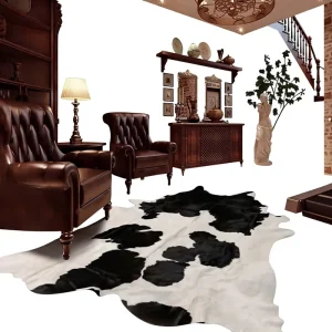 Handmade Natural Cowhide Rug Irregular Shaped Nordic Style Home Living Room Genuine Leather Patchwork Carpet Mat Customizable
