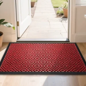 Handmade Polypropylene Indoor Outdoor Doormat Puzzle Pattern Anti-Slip Feature Custom Logo Floor Mat for Home Hotel Use Washable