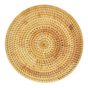 Handmade Rattan Placemat Natural Hyacinth Wicker Farmhouse Bohemian Woven Heat Resistant Eco-friendly Home Kitchen Tableware