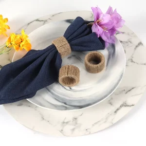 Handmade Simple Creative Bamboo Napkin Holder Ring Woven Design for Hotel Wedding Western Restaurant Party Decoration