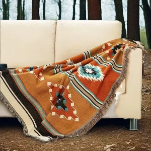 Handmade Tassel Fringe Throw Blanket Boho Decor Blanket Perfect Gift for Home Decoration for Holiday Gifts Blankets
