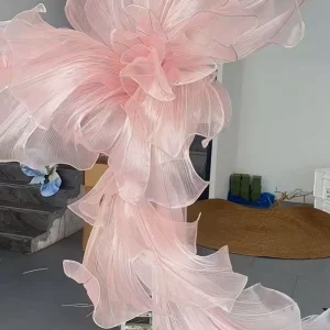 Handmade Wedding Decoration Flowers Artificial Poppy Foam Fabric Silk Organza Paper Large Giant Flowers with Stand
