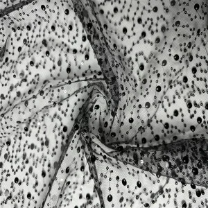 Handmade White Sequin Fabric Tulle Mesh Embroidery Lace Bead Net Beaded Net Lace for Women’s Dress and Accessories