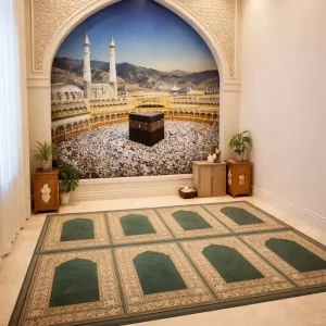 Handmade Wool Prayer Rug for Home Use Muslim Family Prayer Rug Islamic Prayer Mat