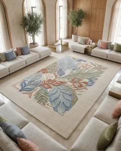 Handmade Wool Rug for Home Decor Non Slip Area Rug for Living Room and Bedroom