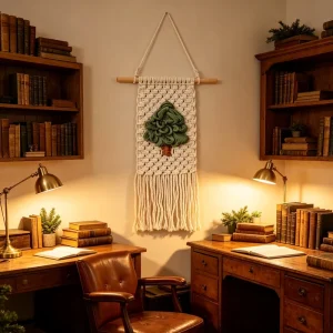 Handwoven Macrame Christmas Tree Mini Wall Tapestry Tassel Woven Wall Art Boho Farmhouse Xmas Home Holiday Decor Gift