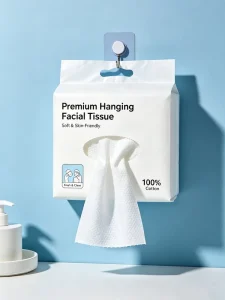 Hanging Disposable Adult 2 Ply 100% Cotton Safety Face Towels 20cmX20cm