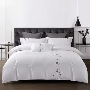 Harmony Geometric Embroidered 5ft 3-Piece Luxury Comforter Set 100% Cotton 200TC Durable Breathable All-Season