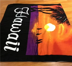 Hawaii Full Color Printing 100% Cotton Custom Beach Towel Terry Velour Hypoallergenic Thick Water Absorbing Quick Dry High