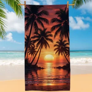 Hawaiian Beach Pattern Microfiber Large Bath Towel Starfish Shell Printing Quick Dry Water Absorbent Towel for Beach Outdoor