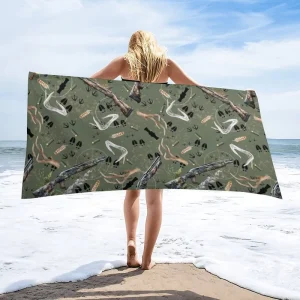 Hawaiian Cow Print Sand Free Custom Printed Large Beach Towel