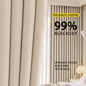 Healthy 100% Blackout Curtain High Weight Modern Sunproof Sound proof Chenille Curtain Drape for Bedroom