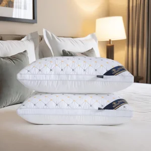 Healthy Sleep Microfiber Polyester Hotel Luxury 1000g Double Line Neck Pillows Bed Pillows Bag Packed