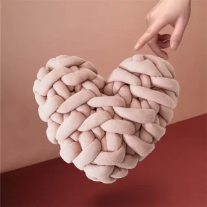 Heart Knitted Throw Pillows Memorial Day Romantic Love Pillows Festival Gift for Lover and Friend