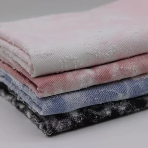Heart Pattern Tie Dye Washed Denim Fabric Printed Textile for Jeans Handbags Bags Luggage Home Textile Making