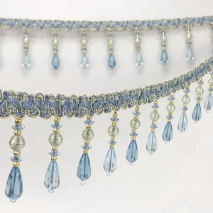 Heart-shaped Beaded Curtain Tassel Fringe Trim, Beaded Fringe Trimming