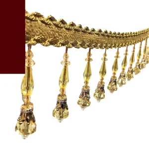 Heart-shaped Beaded Curtain Tassel Fringe Trim, Beaded Fringe Trimming