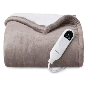 Heated Blanket Electric Blanket Soft Ribbed Fleece Fast Heating Electric Throw with 6 Heating Levels