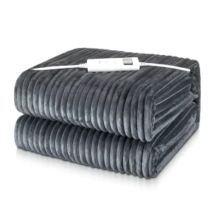 Heated Blanket Electric Throw Soft Flannel Machine Washable Electric Blanket for Winter