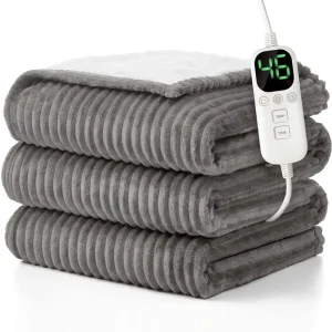 Heated Electric Blanket Queen Size Heating Blanket with Dual Control 12 Heating Levels