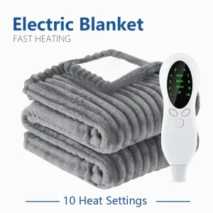 Heated Electric Washable Throw Blanket Soft Thickened Flannel Fleece Sherpa Fast Heating 9 Levels PTC Remote Control Bedroom