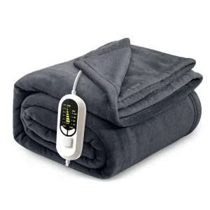 Heated Flannel Electric Throw Blanket 6 Heating Settings 2 12 Hours Auto Shut Eco friendly PTC Heating Machine Washable for Home