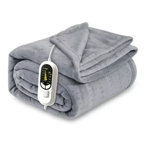 Heated Flannel Electric Throw Blanket Washable PTC Overheat Protection Winter Household 6 Heating Settings 2-12 Hours Auto Shut