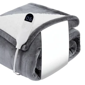 Heated Throw Blanket 130*160cm Flannel Sherpa 6 Heat Settings Auto Shut off Machine Washable CE RoHS Certified