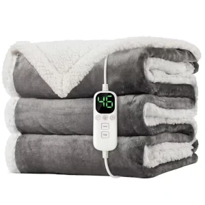 Heated Throw Blanket Soft Flannel Fleece Electric Blanket Adjustable Heat Levels Auto Shut Off Winter Bedroom Sofa Warm Blanket