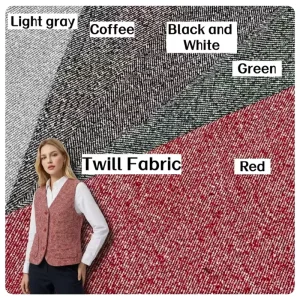 Heather Boucle Loop Yarn Woven Fabric 100 Poly Herringbone Twill Vintage Apparel Cloth