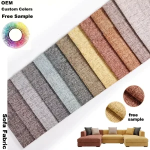 Heathered Tweed Velvet Sofa Fabric 300GSM 100% Polyester Wear Resistant Upholstery