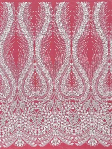 Heavy Beaded Lace Fabric Embroidery Lace for Wedding Party Dress