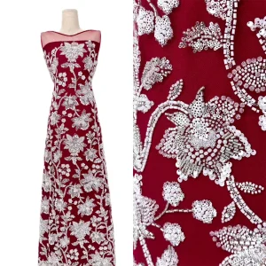Heavy Beaded Lace Fabric Embroidery Lace for Wedding Party Dress