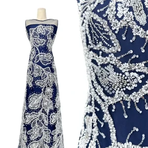 Heavy Beaded Lace Fabric Embroidery Lace for Wedding Party Dress