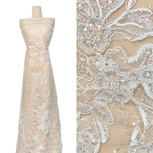 Heavy Beaded Lace Fabric Embroidery Lace for Wedding Party Dress