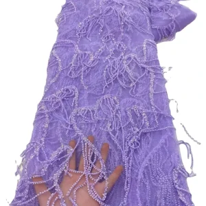 Heavy Beaded Tassel Fringe Sequin Lace Fabric for Clothing Dancing Dress Wedding Dress