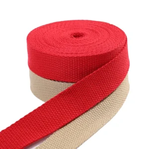 Heavy Duty 100% Cotton Woven Embroidered Eco Friendly Customized Color & Logo Webbing 10mm 50mm for Bags & Home Textile