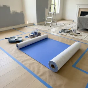 Heavy Duty 120-260gsm Floor Protection Felt PE PET Laminated Nonwoven Felt Temporary Floor Cover for House Painting