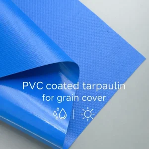 Heavy Duty Anti UV High Strength 650GSM Woven Grain Cover PVC Coated Tarpaulin for Industry Use