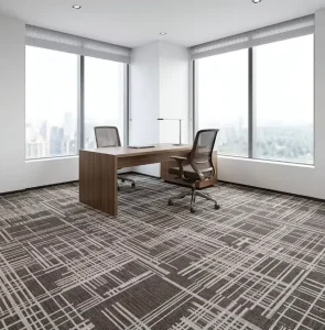 Heavy Duty Blended Yarn Commercial Carpet Tiles Fireproof Wear Resistant Modular Floor Mats for Airport