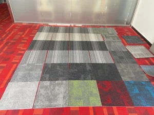 Heavy Duty Commercial Carpet Tiles Square with PVC Backing for High Traffic Retail and Office Areas