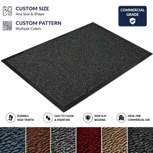 Heavy Duty Entrance Mat with Rubber Cleat Base Durable Non Slip Floor Mat for Garage Workshop Warehouse and Outdoor Commercial