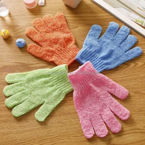 Heavy Duty Exfoliating Bath Gloves Deep Clean Skin for Spa Massage Shower Scrubber Exfoliating Five Finger Gloves for Body Wash