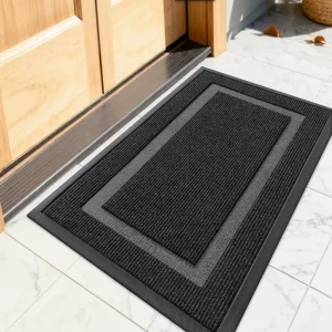 Heavy Duty Indoor Outdoor Door Mat Non Slip Rubber Backing Entrance Rug Dirt Trapper Floor Mat for Front Door Patio Kitchen